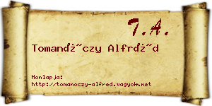 Tomanóczy Alfréd névjegykártya
